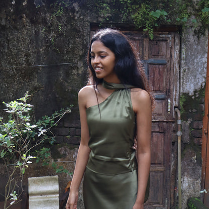 Vana Satin Scarf Top