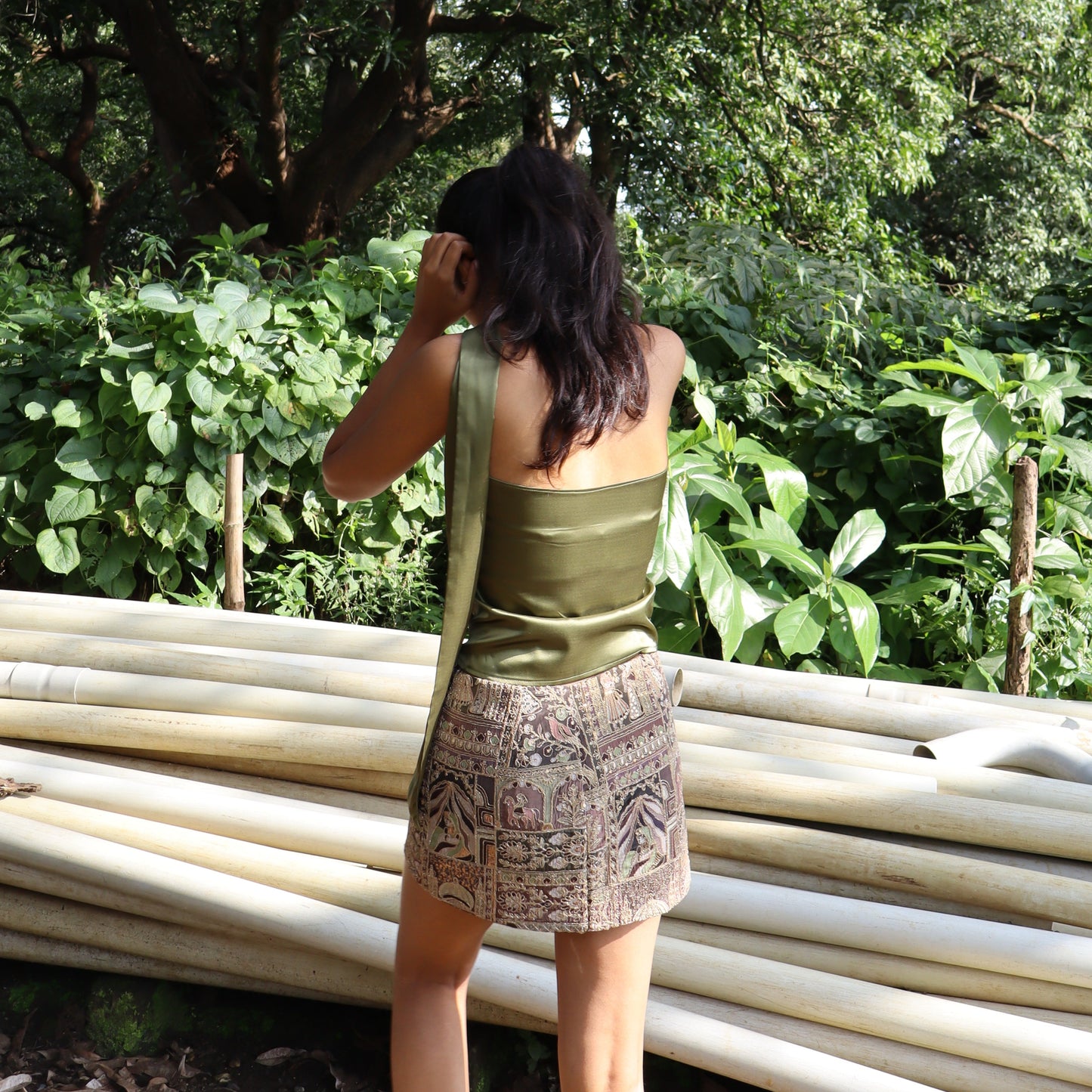 Vana Satin Scarf Top