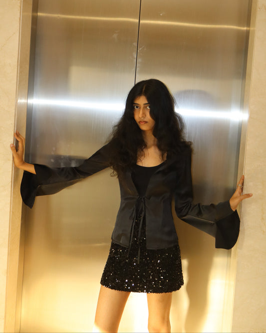 Ojas Satin Tie Shirt