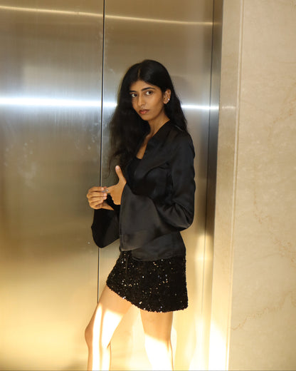 Ojas Satin Tie Shirt