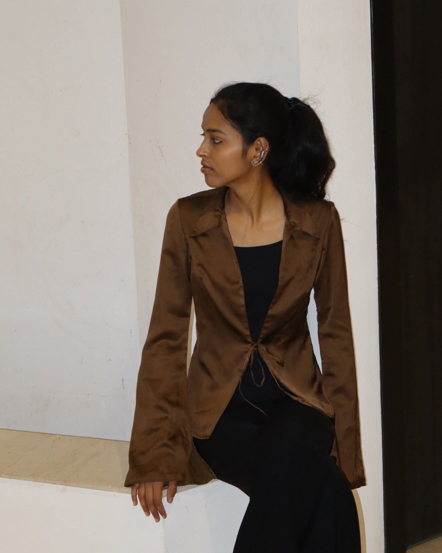 Ojas Satin Tie Shirt