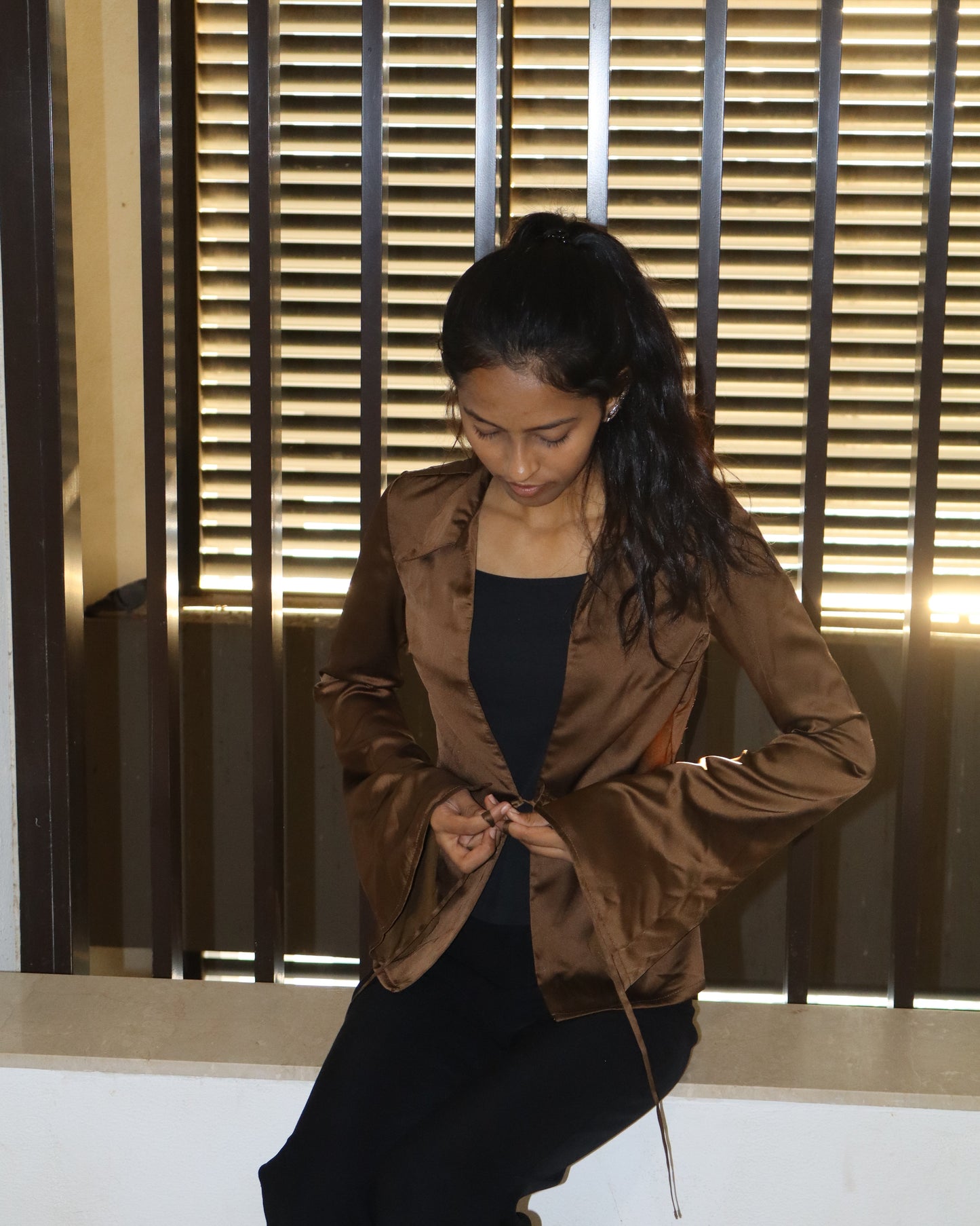 Ojas Satin Tie Shirt